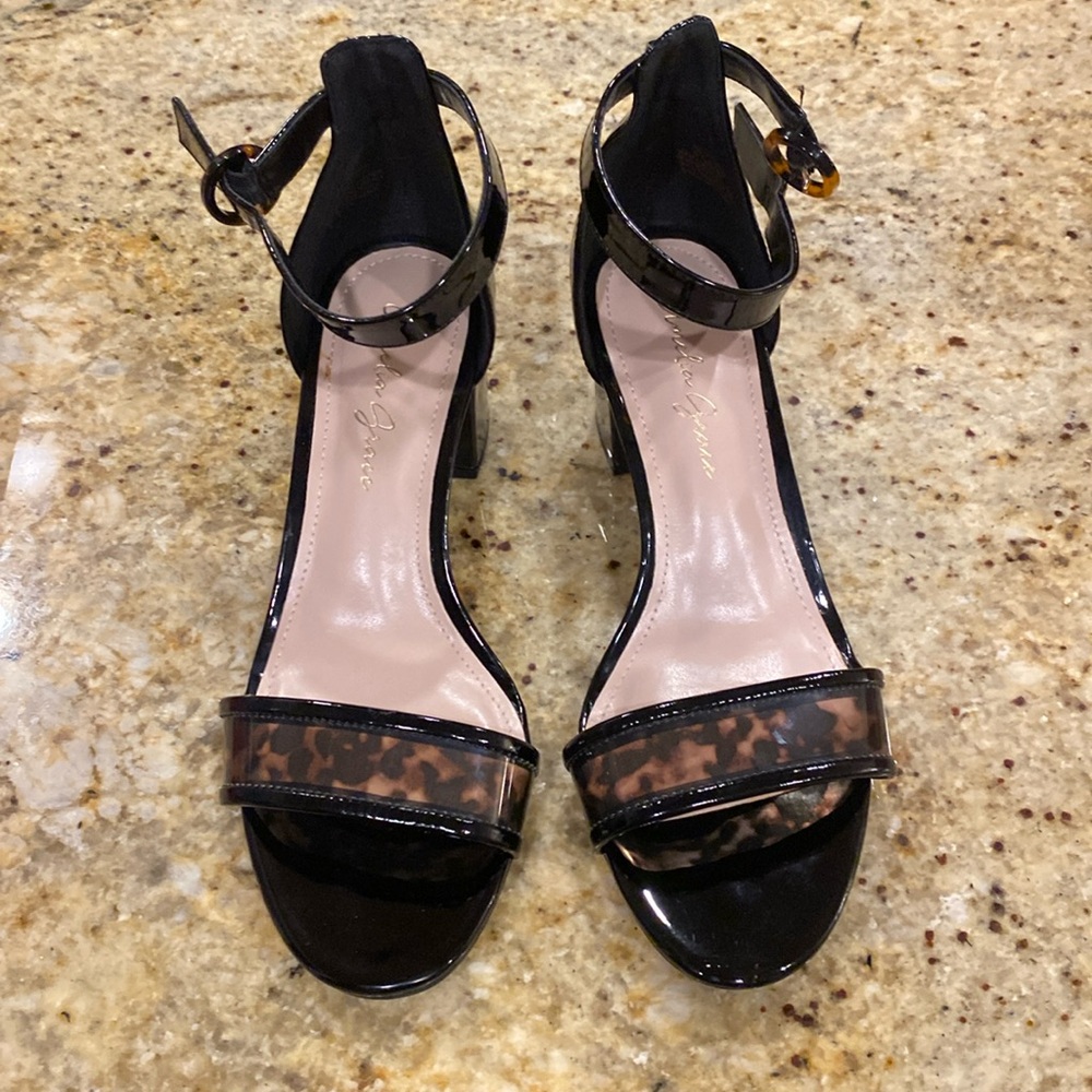 Amelia Grace Dress Shoes - Black/Tortoise Shell- Size 6.5